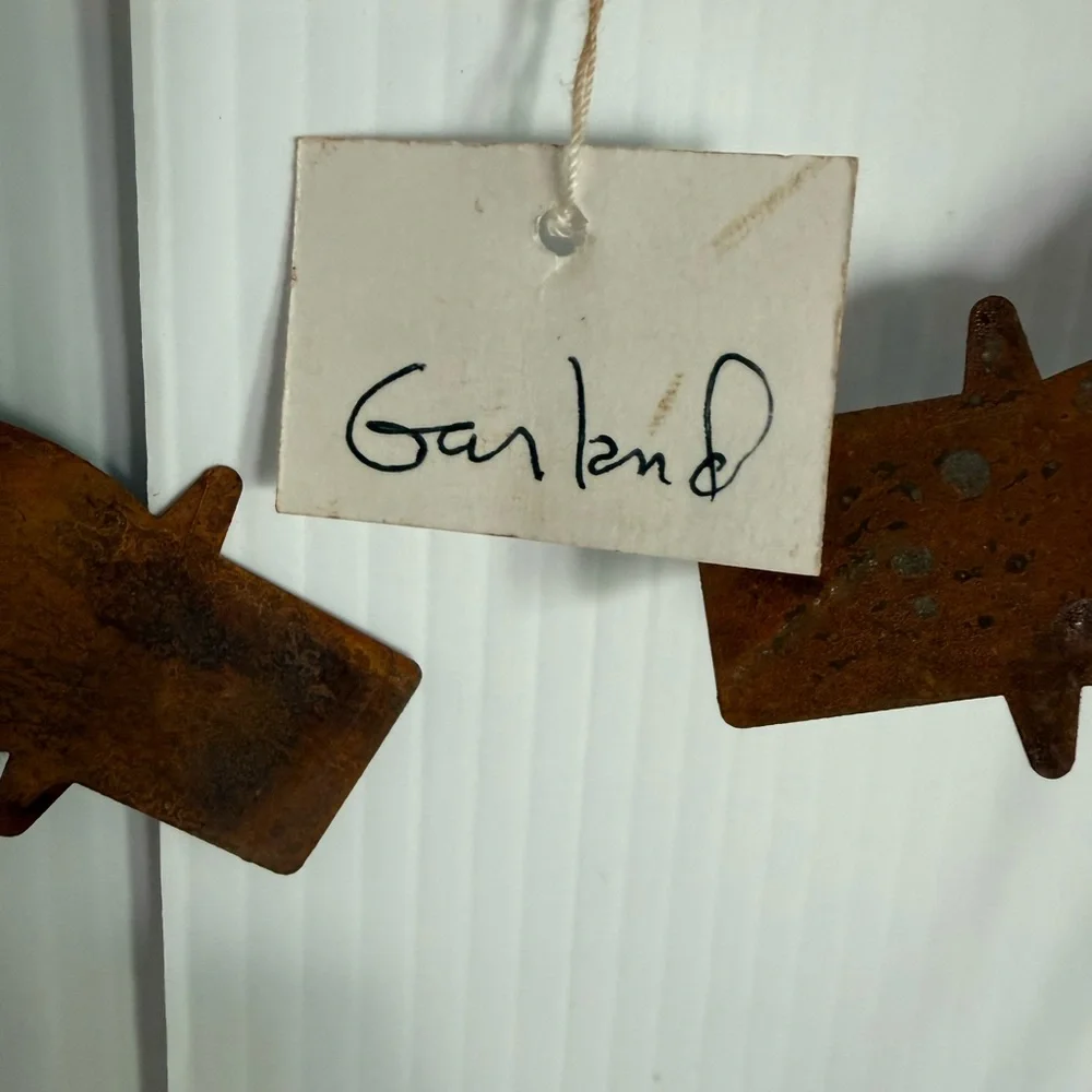 Rustic Metal Snowman Garland - Set of 2